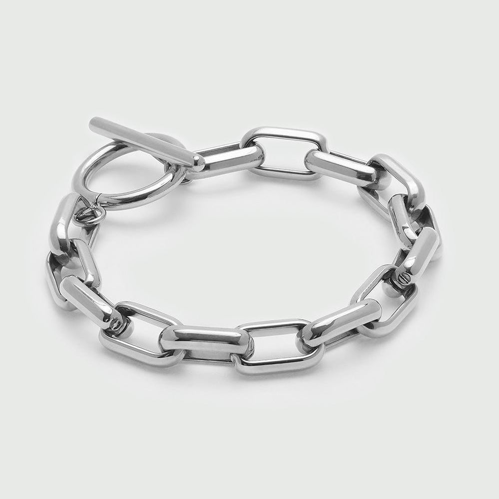 Bracelets LUXE Rectangle Link T-Bar Bracelet - Silver Orelia Jewellery