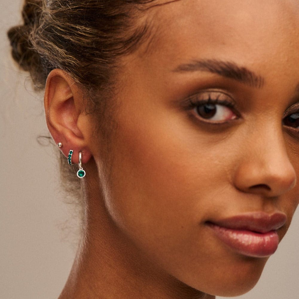 Ear Party Emerald Ear Party Made With Swarovski® Crystals - Silver Orelia Jewellery