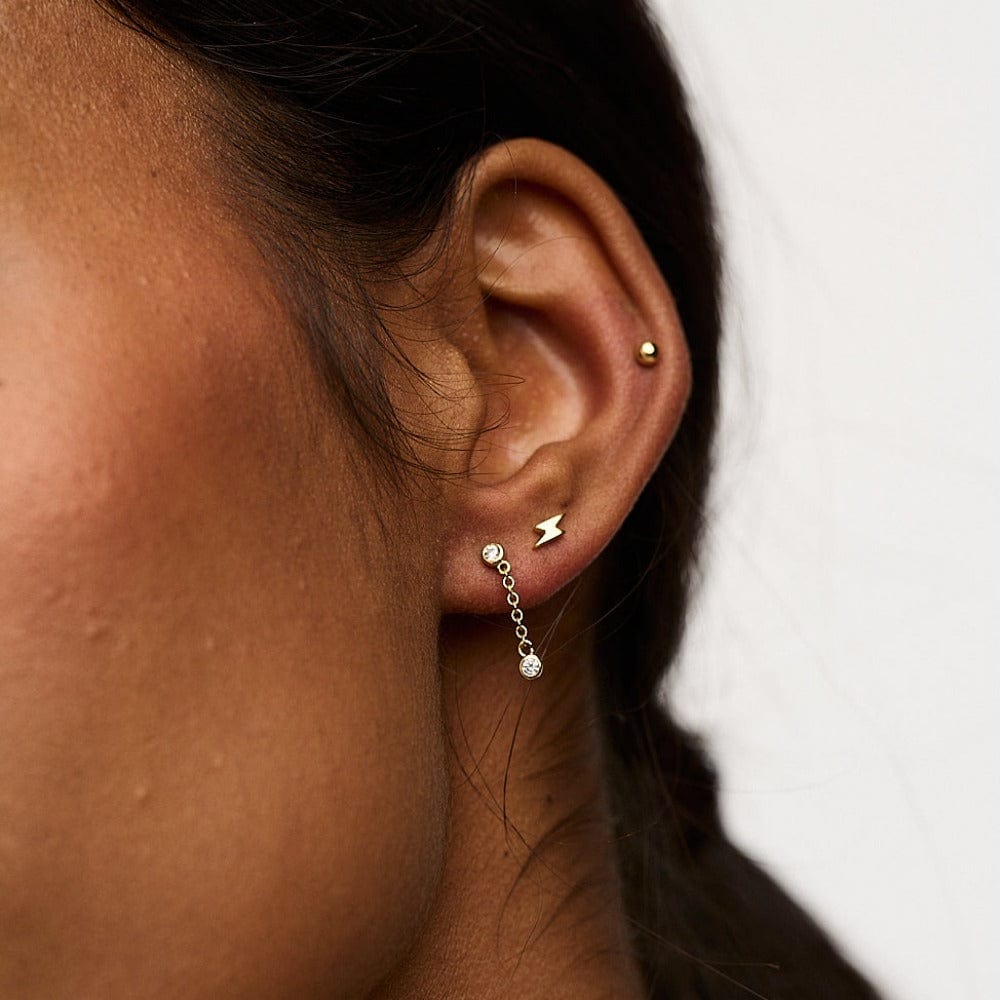 Ear Party Lightning & Chain Drop Ear Party - Gold Orelia Jewellery
