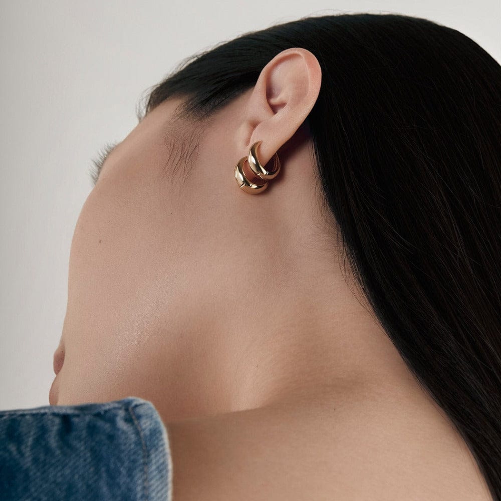 Hoop Earrings Tapered Hoop Earrings - Gold Orelia Jewellery