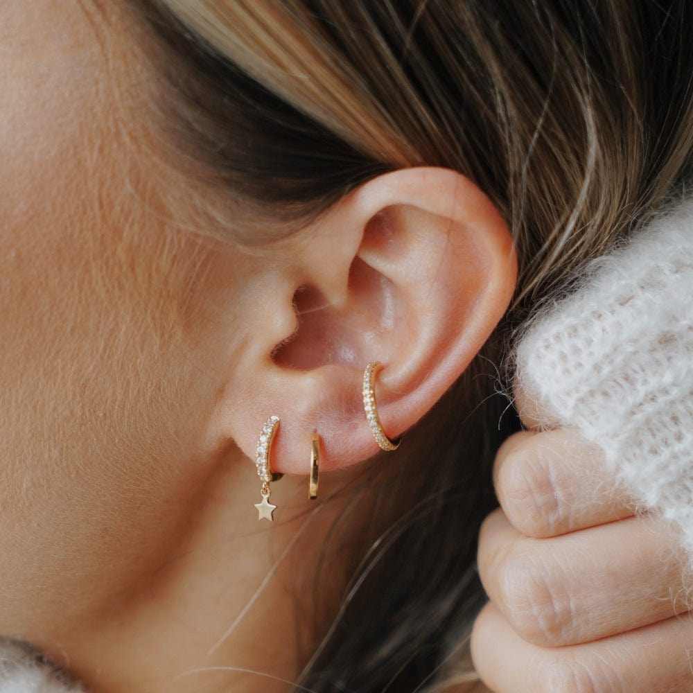 Huggie Hoops Clean Metal Huggie Hoop Earrings - Gold Orelia Jewellery