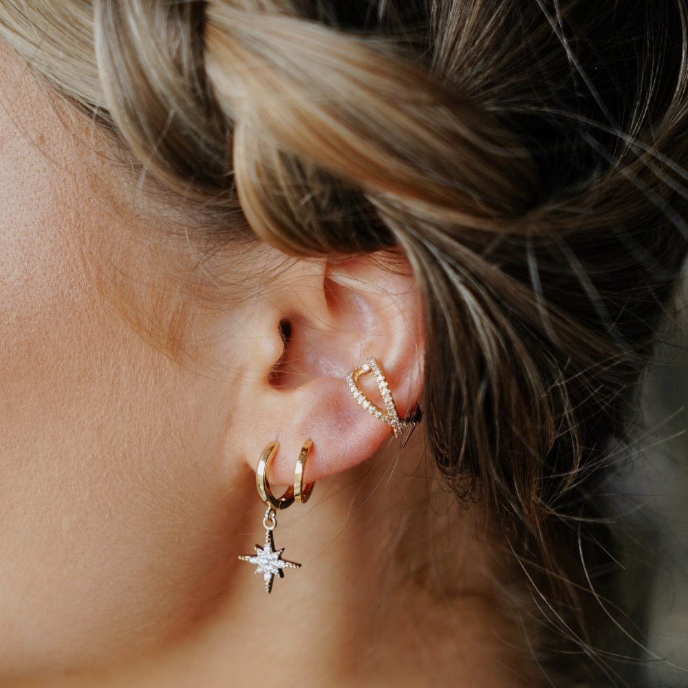 Huggie Hoops Clean Metal Huggie Hoop Earrings - Gold Orelia Jewellery