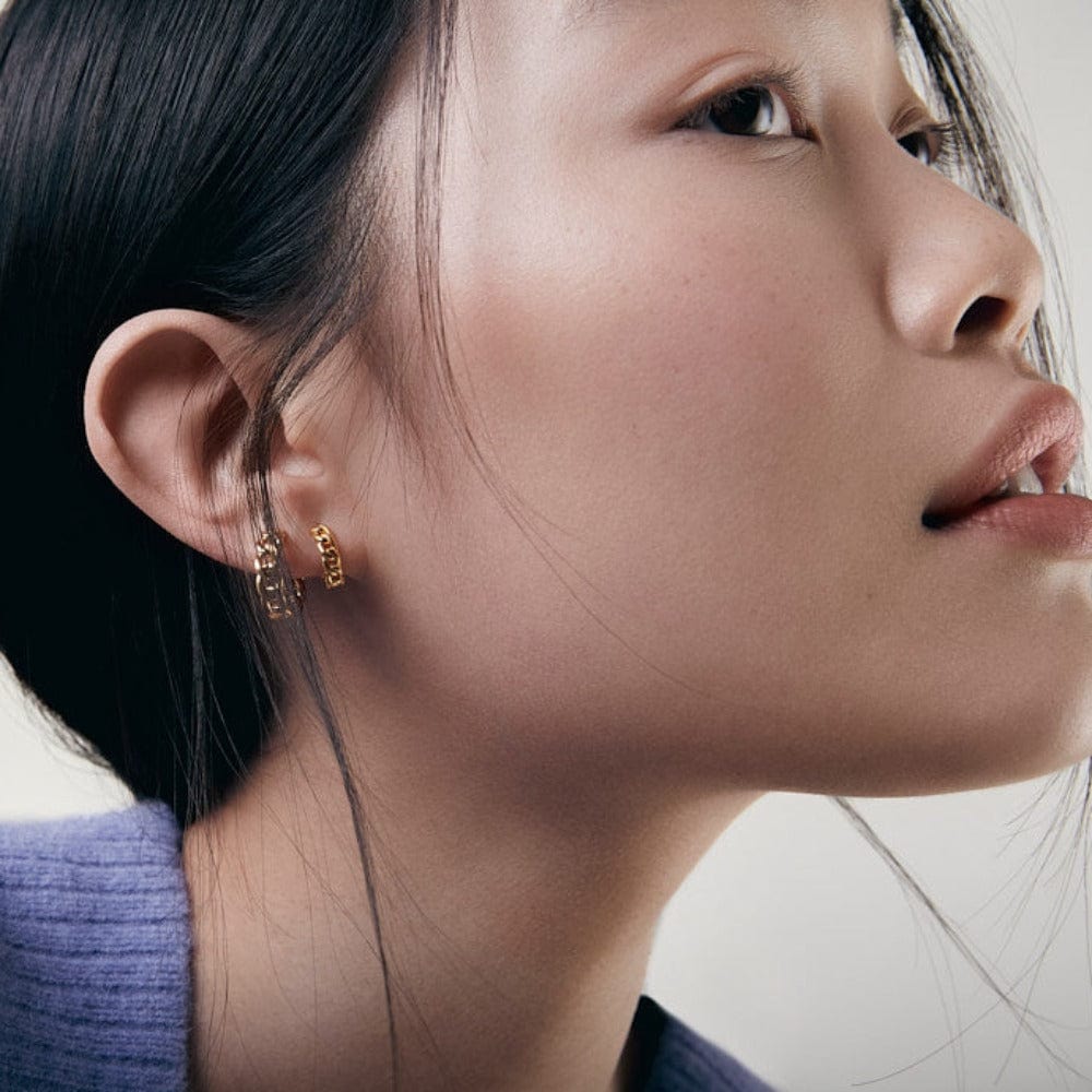 Huggie Hoops Mini Chain Huggie Hoop Earrings - Gold Orelia Jewellery