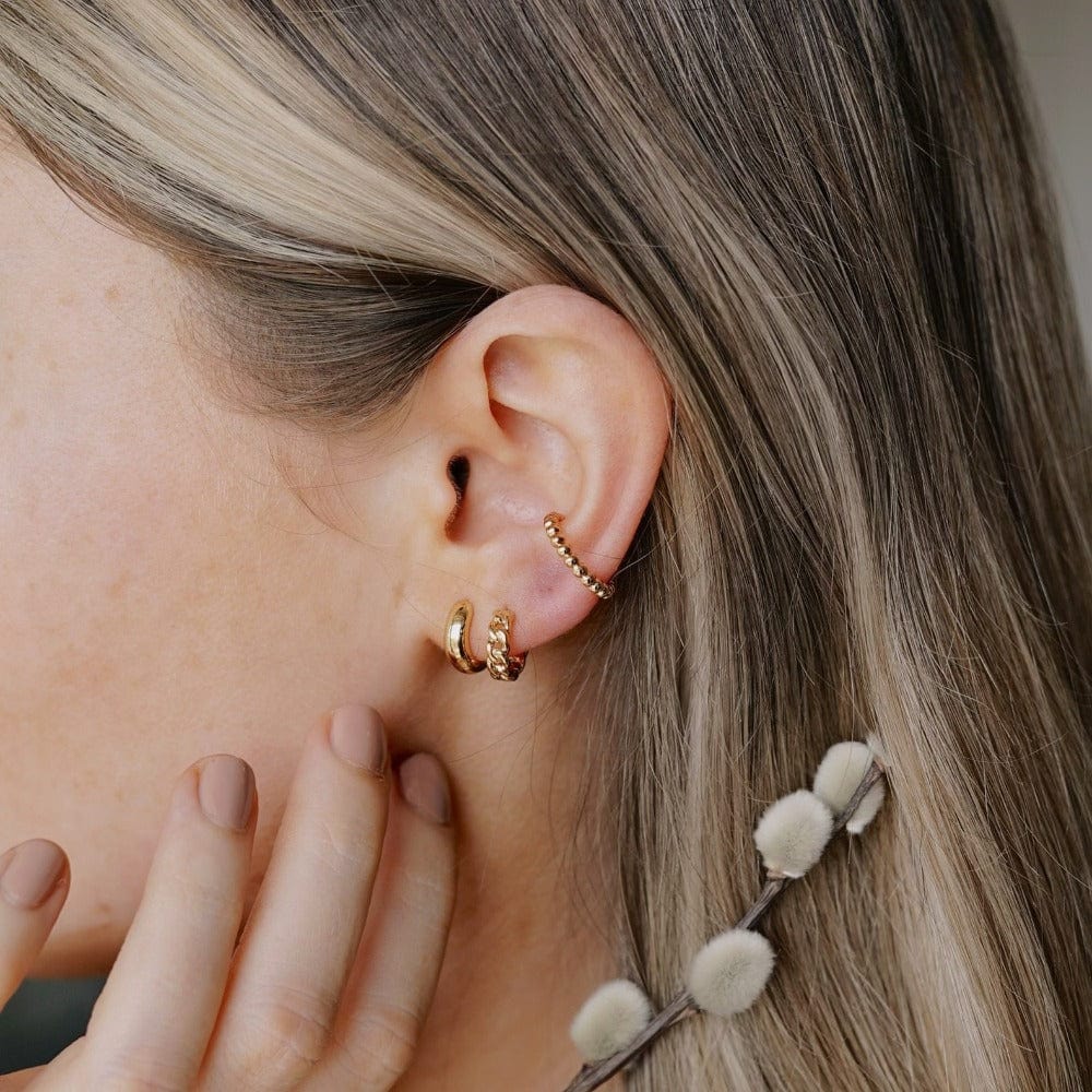 Huggie Hoops Mini Domed Clean Huggie Hoop Earrings - Gold Orelia Jewellery