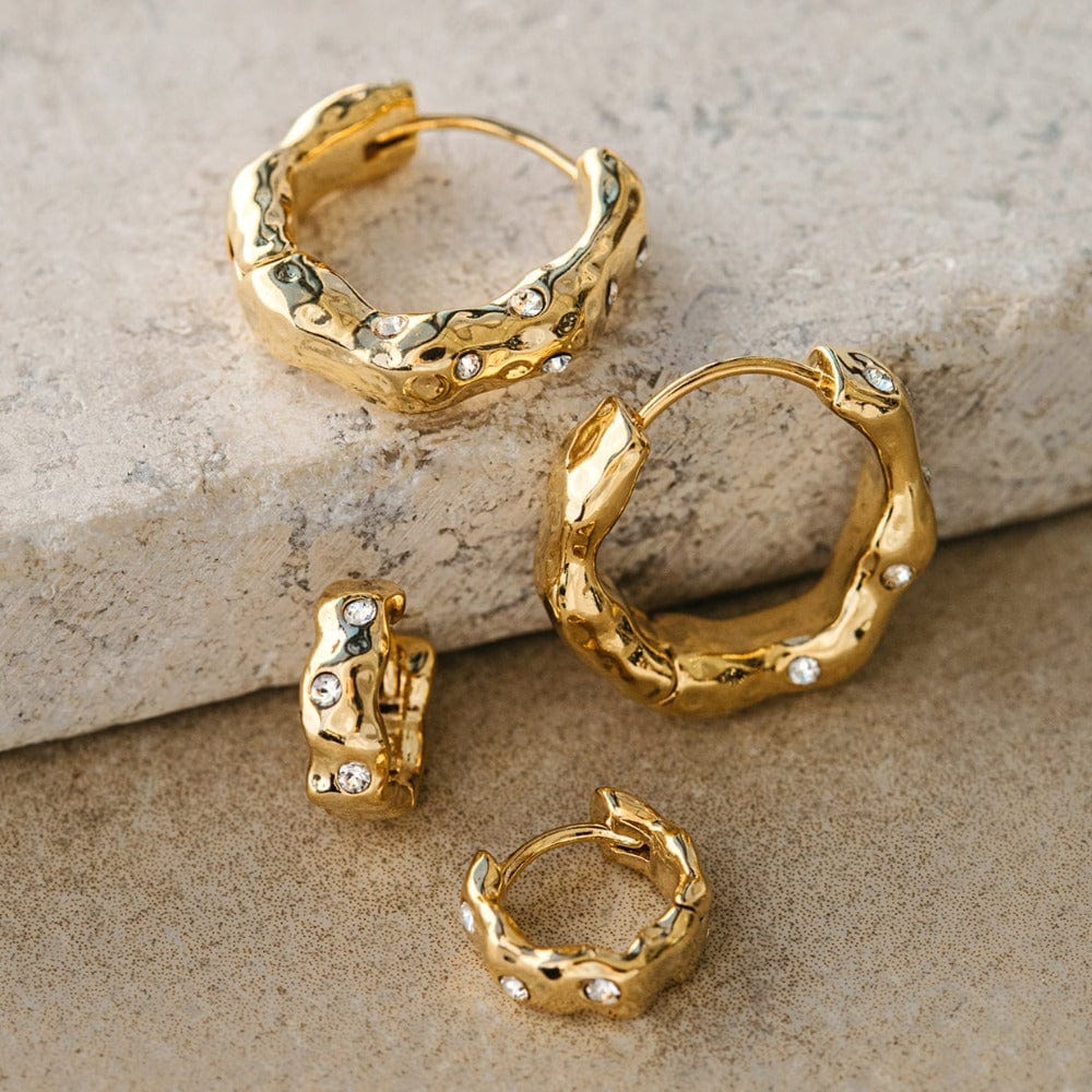 Huggie Hoops Molten Huggie Hoop Earrings Made With Swarovski® Crystals Orelia Jewellery