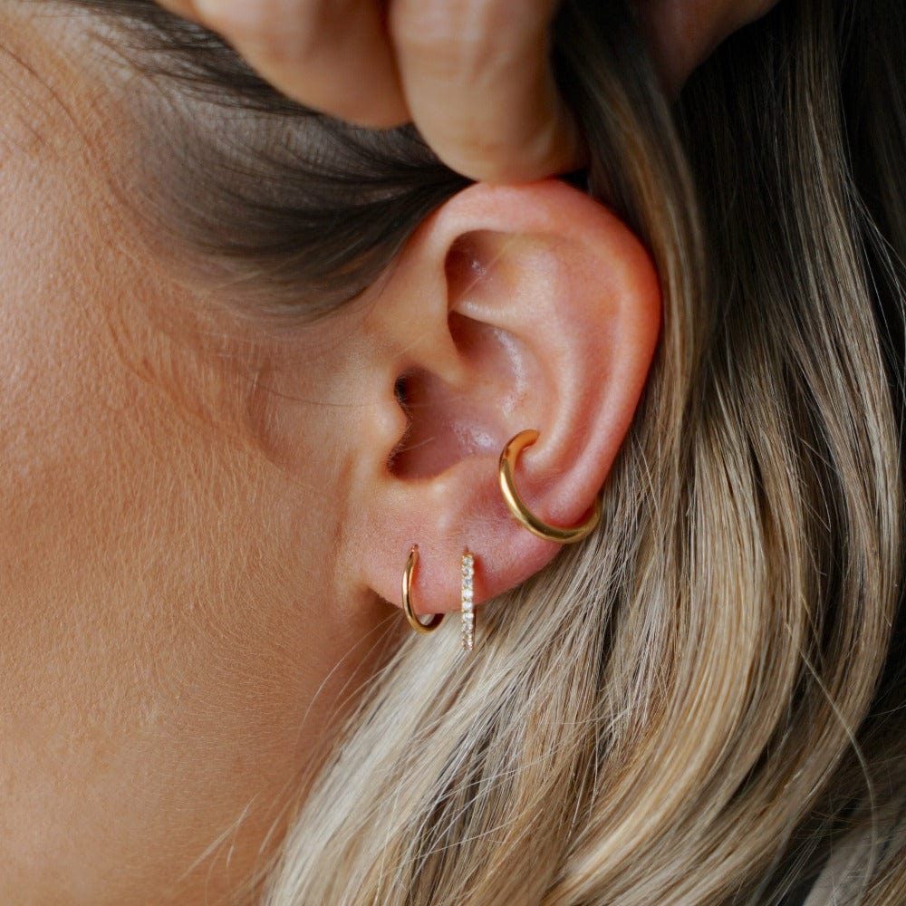 Huggie Hoops Pavé Huggie Hoop Earrings - Gold Orelia Jewellery