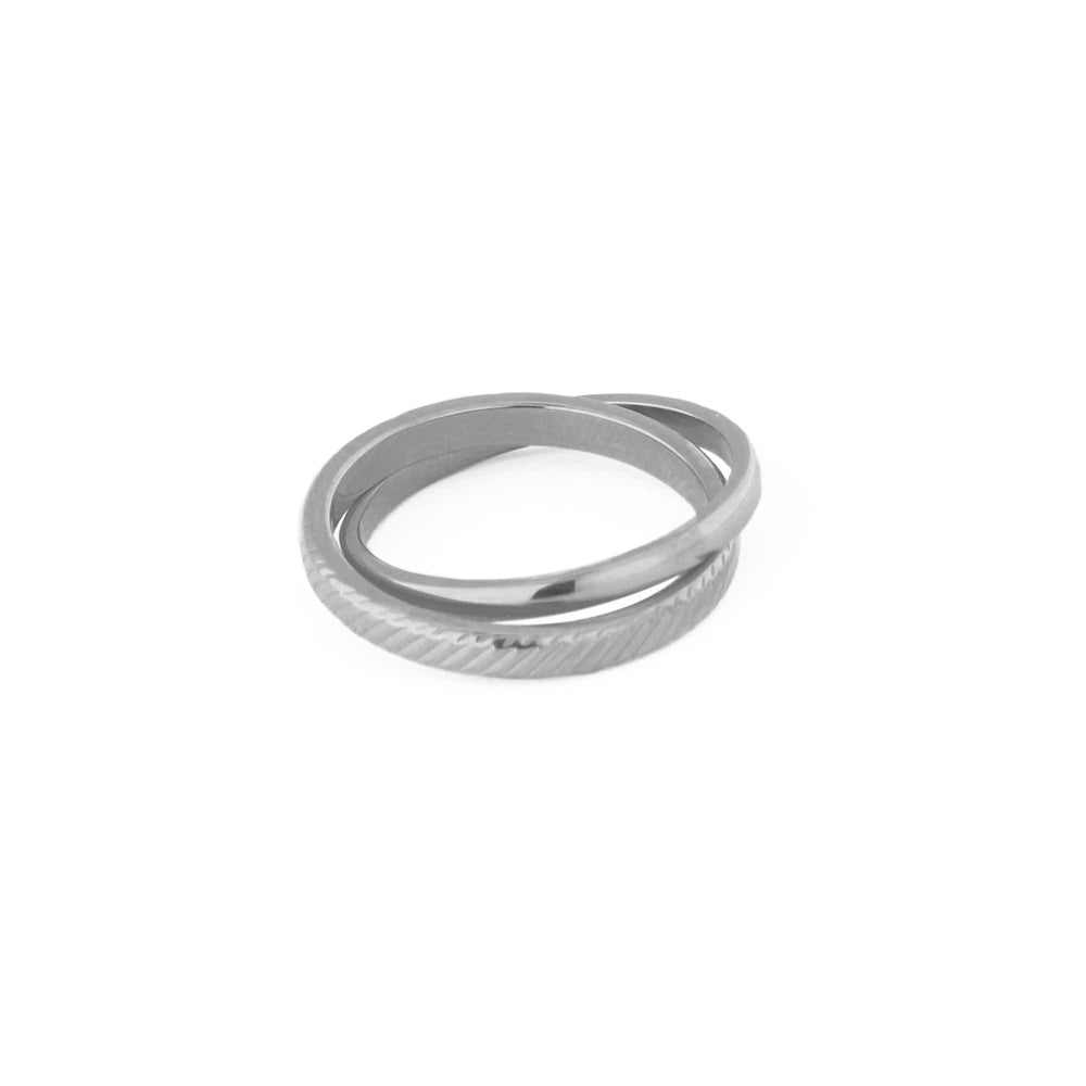 Interlocking Rings Clean & Textured Interlocking Rings - Silver Orelia Jewellery