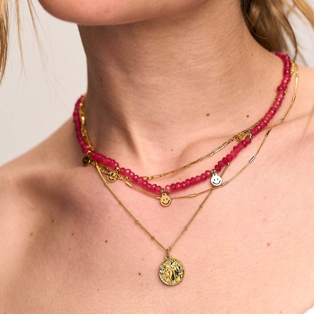 Layered Necklaces Multi Row Coin Necklace - Gold Orelia Jewellery