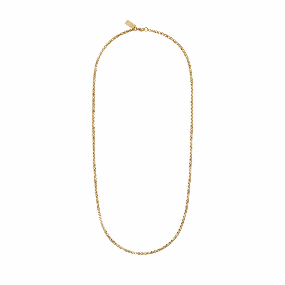Long Necklaces Round Box Chain Necklace - Gold Orelia Jewellery