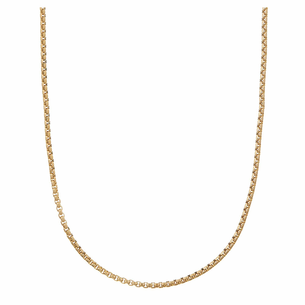 Long Necklaces Round Box Chain Necklace - Gold Orelia Jewellery