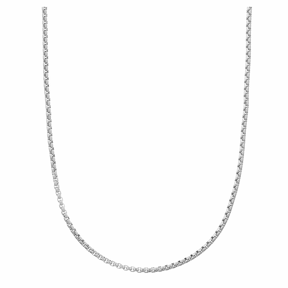 Long Necklaces Round Box Chain Necklace - Silver Orelia Jewellery