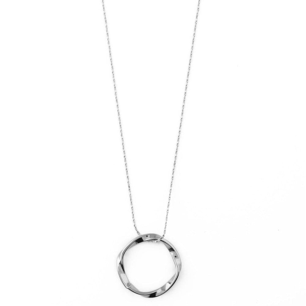 Mid Length Necklaces Open Circle Mid Length Necklace - Silver Orelia Jewellery