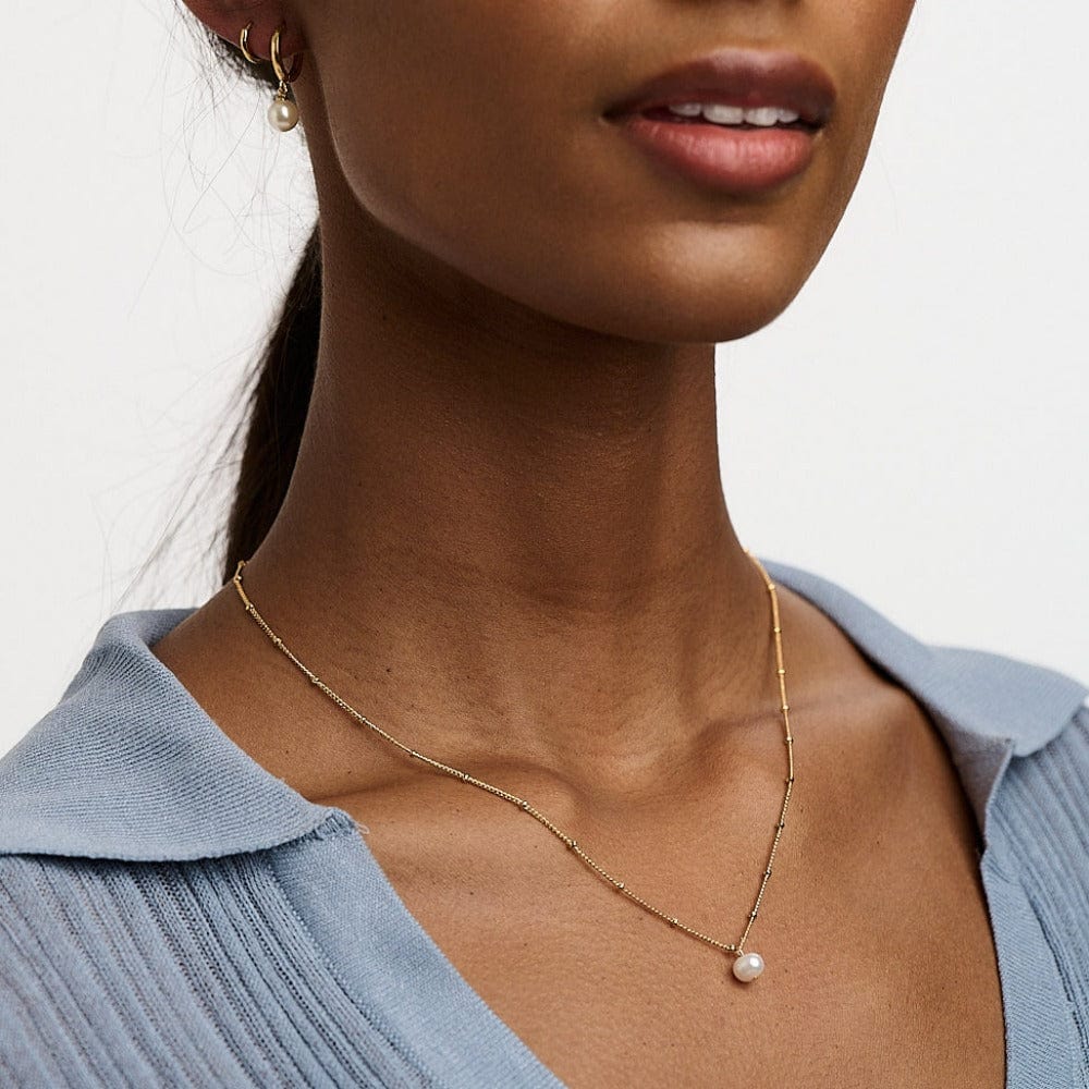 Mid Length Necklaces Pearl Satellite Necklace - Gold Orelia Jewellery