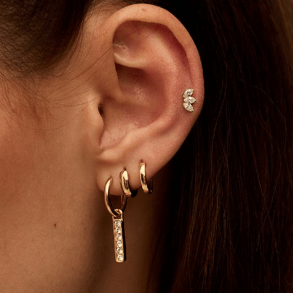 Piercings Crystal Marquise Fan Labret Orelia Jewellery