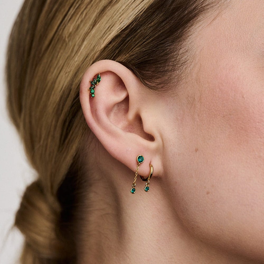 Piercings Curved Emerald Cluster Barbell Orelia Jewellery