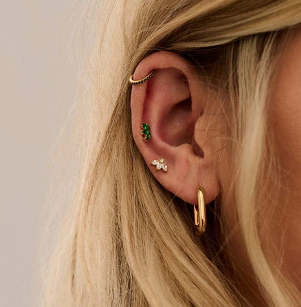 Piercings Emerald Pavé Clicker Hoop 8mm Orelia Jewellery