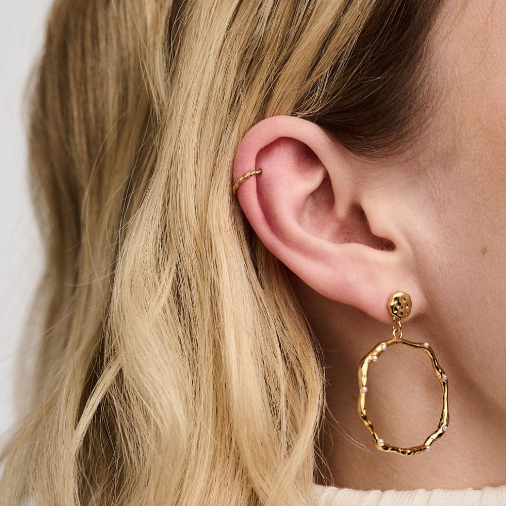 Piercings Rope Twist Clicker Hoop 8mm - Gold Orelia Jewellery