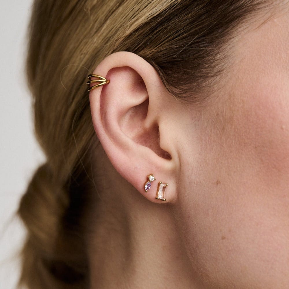 Piercings Triple Row Clicker Hoop 8mm - Gold Orelia Jewellery