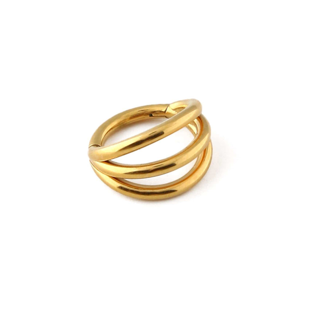 Piercings Triple Row Clicker Hoop 8mm - Gold Orelia Jewellery