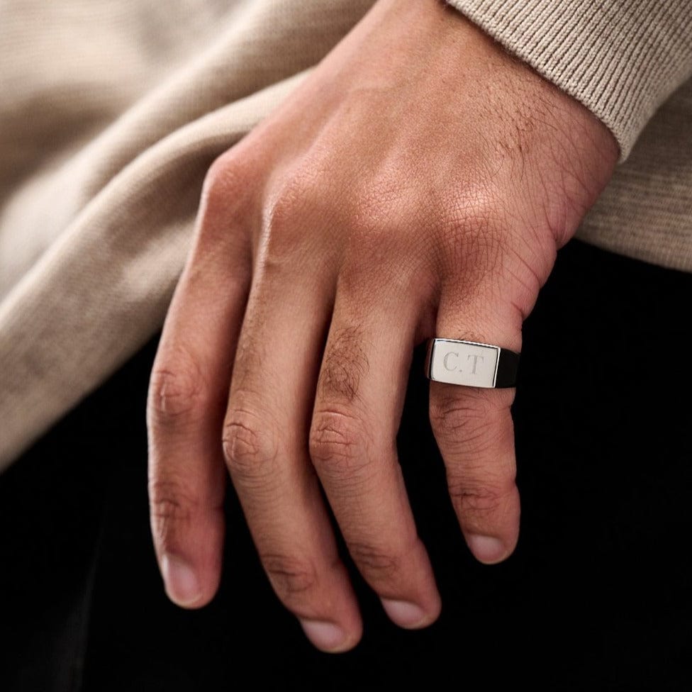 Rings Chunky Signet Ring - Silver Orelia Jewellery