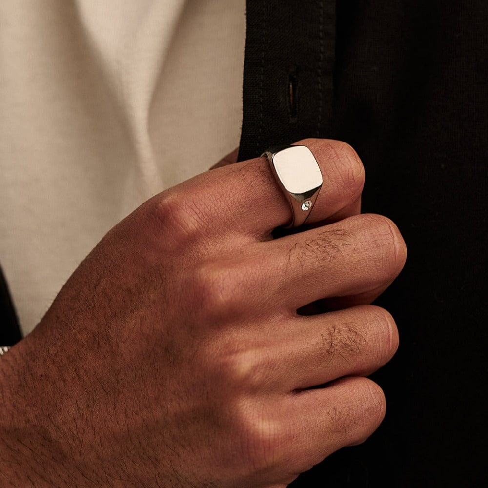 Rings Crystal Insert Signet Ring Orelia Jewellery