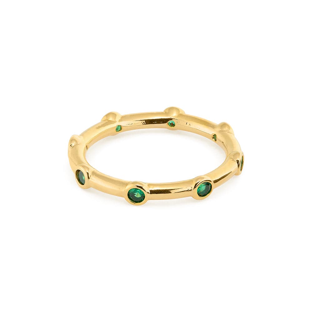 Rings Emerald Stationed Crystal Ring Orelia Jewellery