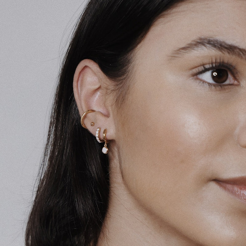 orelia swarovski rose opal ear stacking set