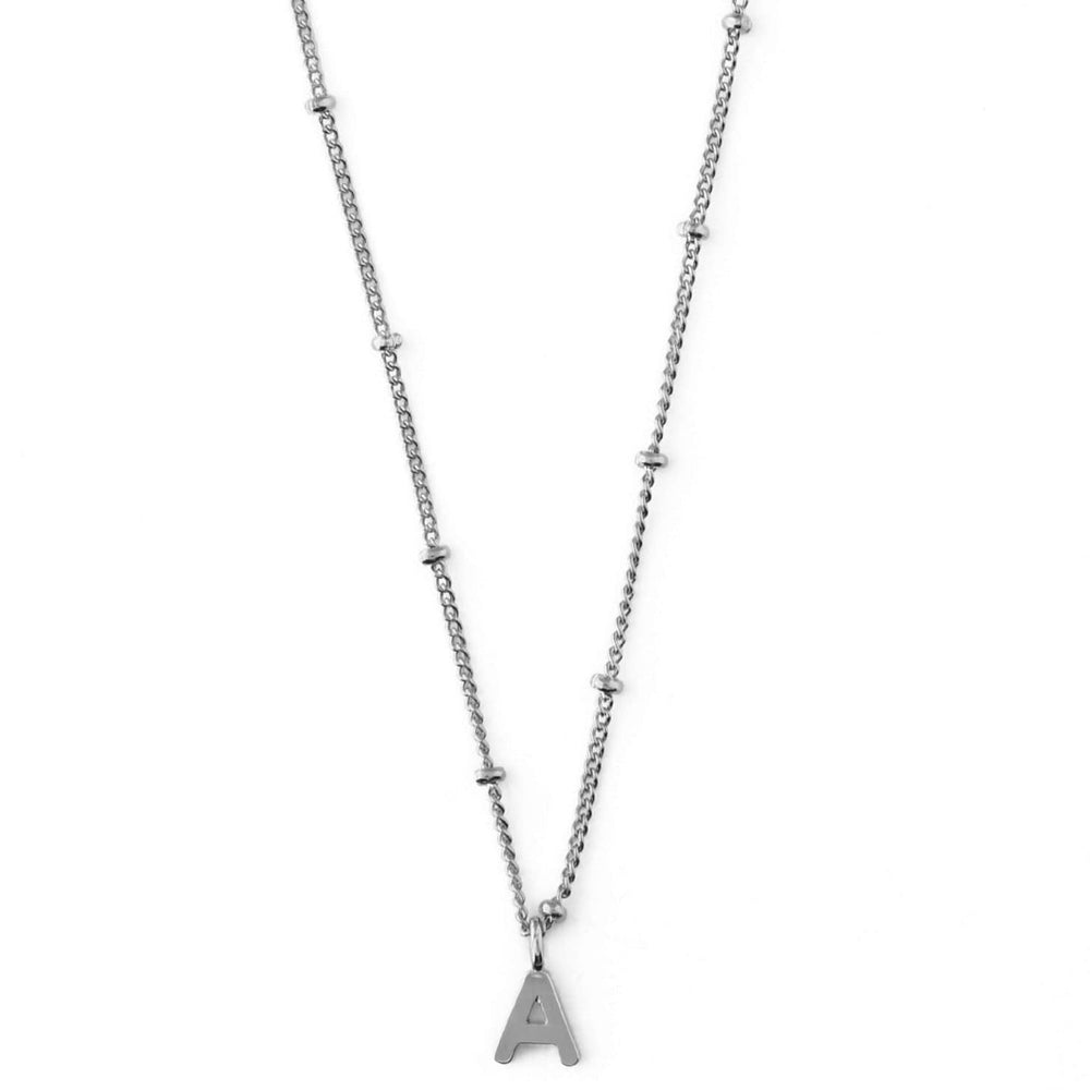 Short Necklaces A Satellite Chain Initial Necklace - Silver Orelia Jewellery