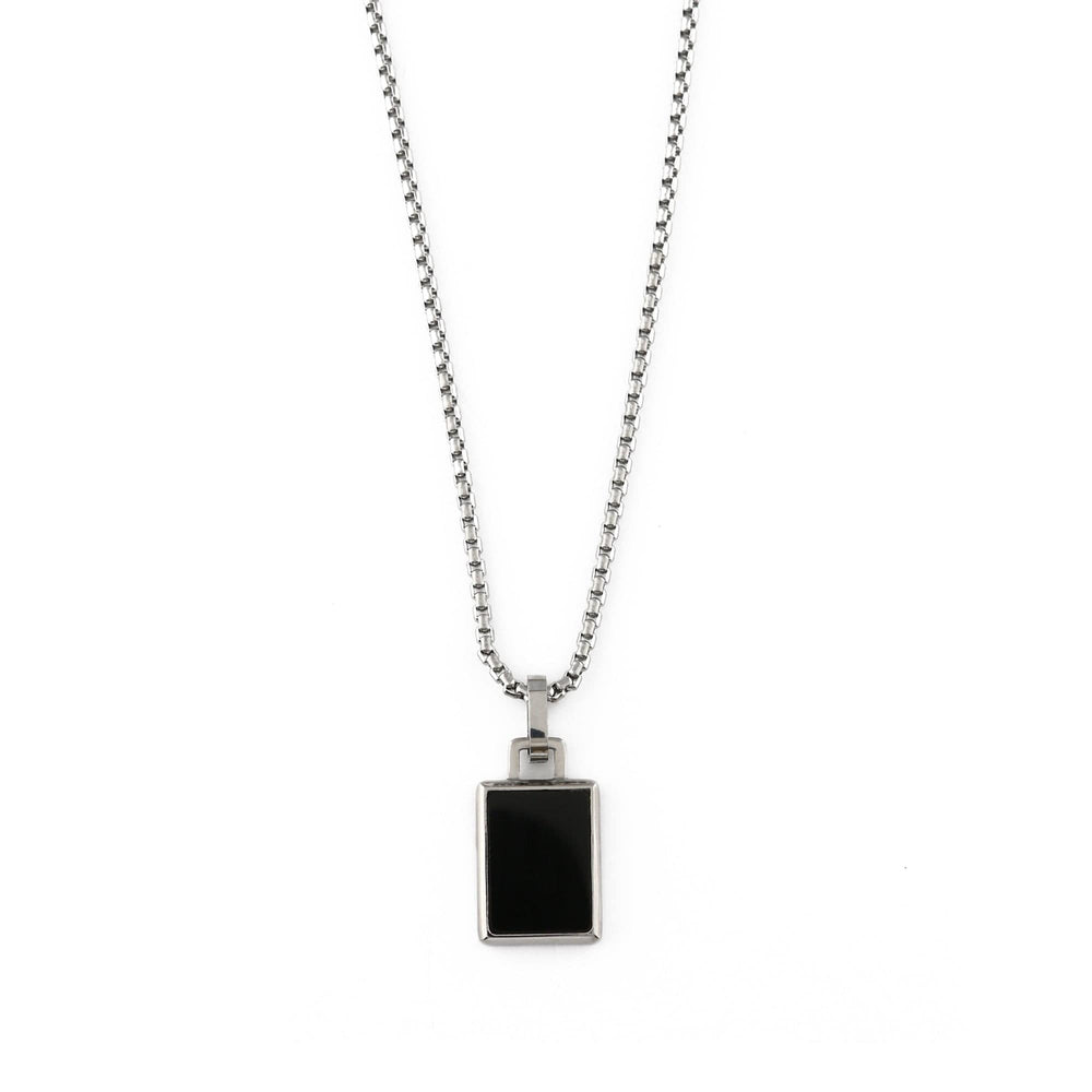 Short Necklaces Black Onyx Tag Chain Necklace Orelia Jewellery