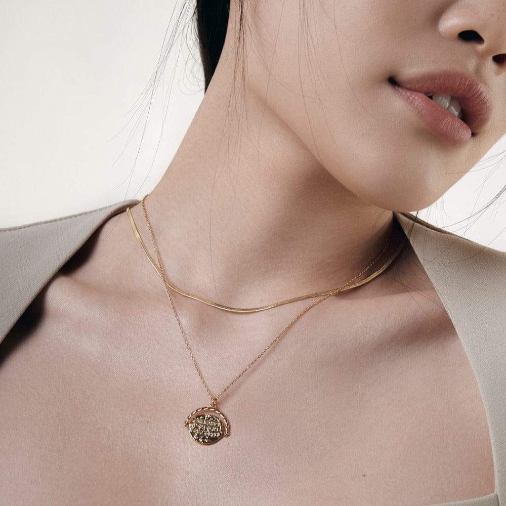 Short Necklaces Coin Spinner Necklace - Gold Orelia Jewellery