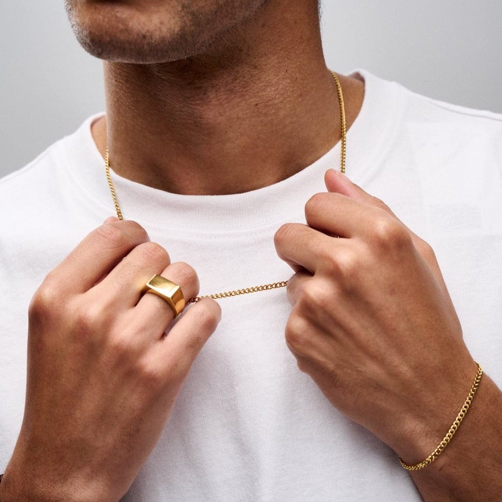 Short Necklaces Fine Curb Chain Necklace - Gold Orelia Jewellery