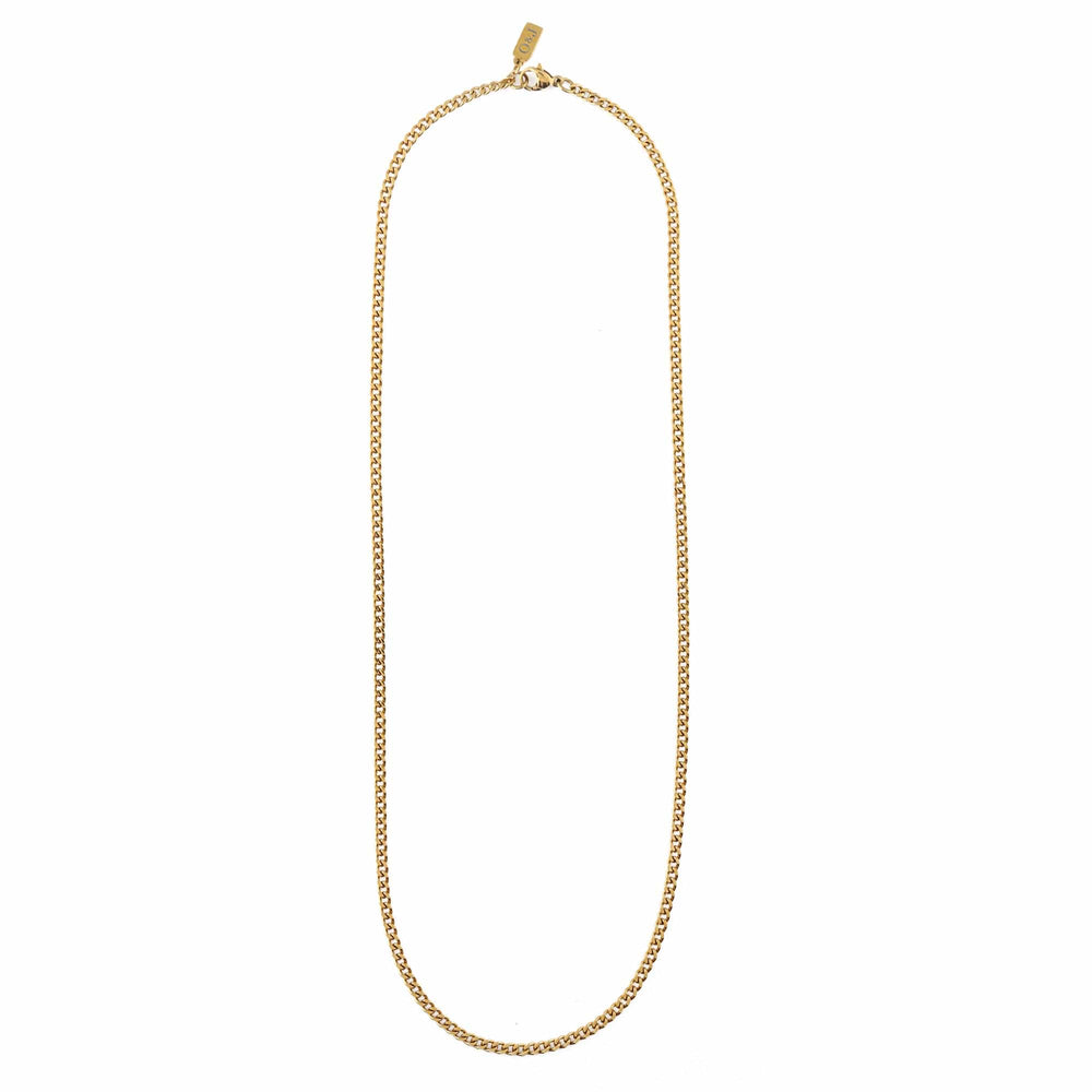 Short Necklaces Fine Curb Chain Necklace - Gold Orelia Jewellery