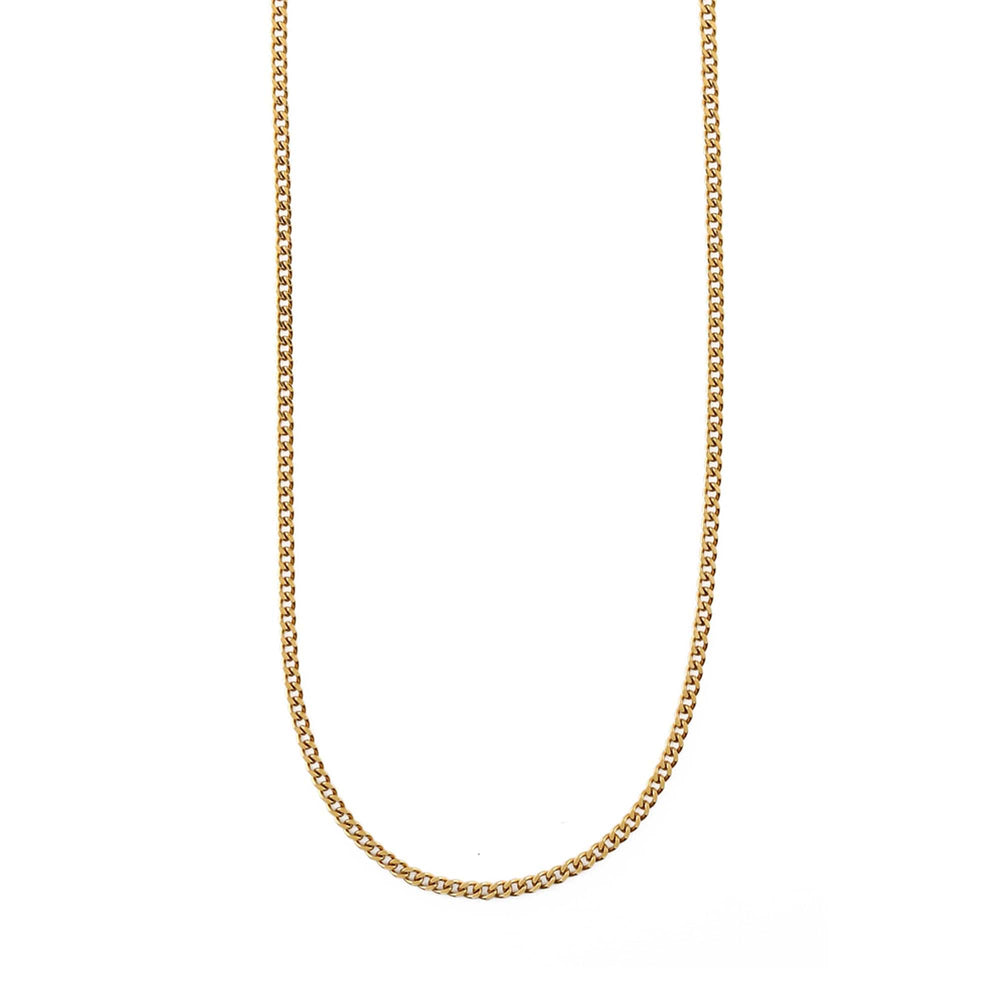 Short Necklaces Fine Curb Chain Necklace - Gold Orelia Jewellery