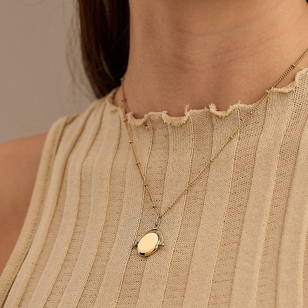 Short Necklaces LUXE Faceted Disc Spinner Necklace - Gold Orelia Jewellery