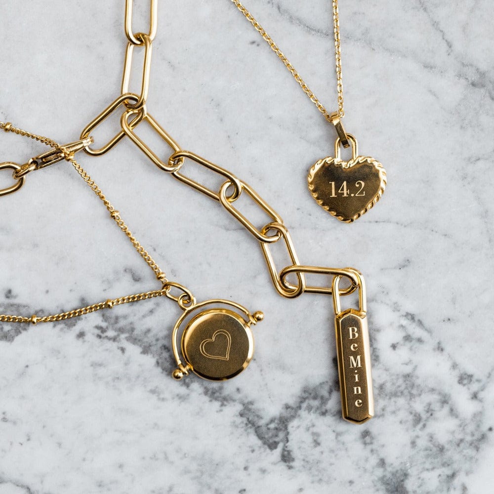 Short Necklaces LUXE Faceted Disc Spinner Necklace - Gold Orelia Jewellery