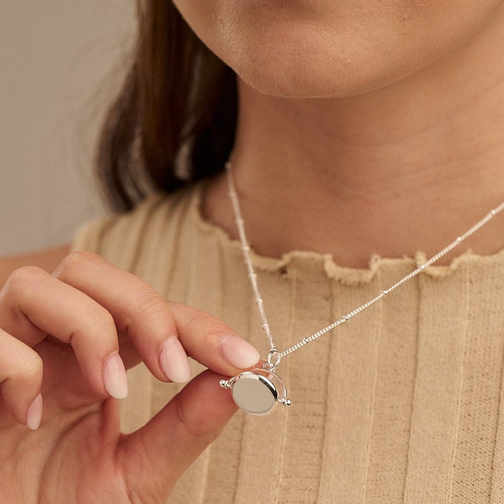 Short Necklaces LUXE Faceted Disc Spinner Necklace - Silver Orelia Jewellery