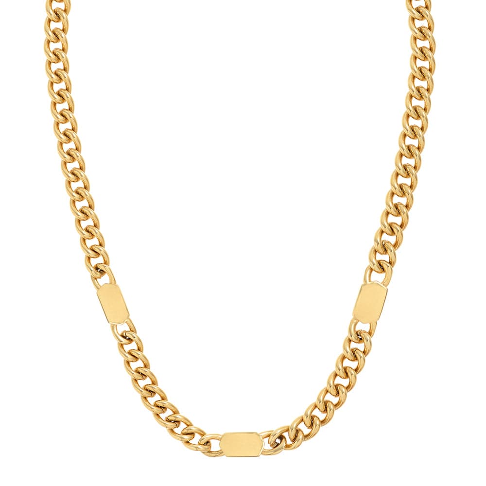 Short Necklaces LUXE Stationed Tag Necklace - Gold Orelia Jewellery