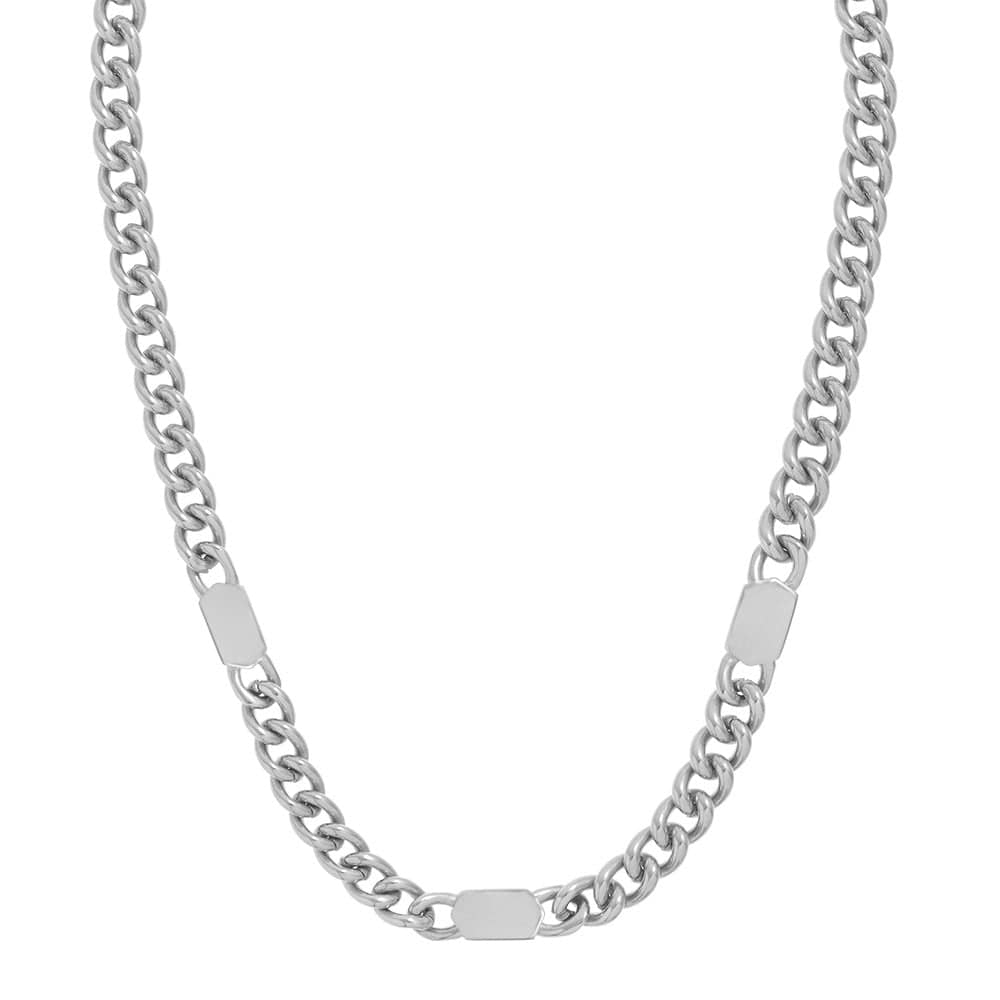 Short Necklaces LUXE Stationed Tag Necklace - Silver Orelia Jewellery