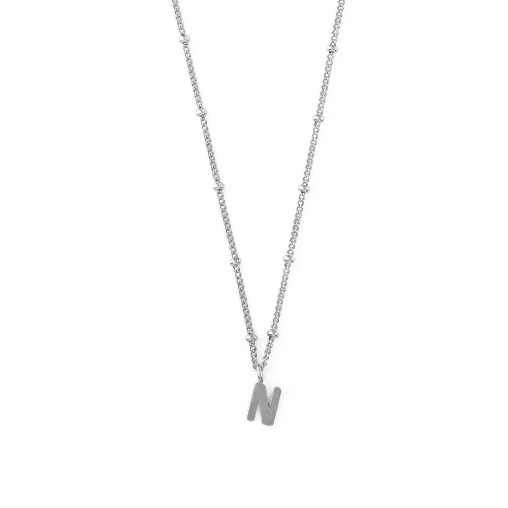 Short Necklaces N Satellite Chain Initial Necklace - Silver Orelia Jewellery