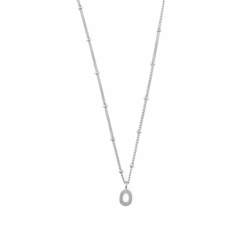 Short Necklaces O Satellite Chain Initial Necklace - Silver Orelia Jewellery
