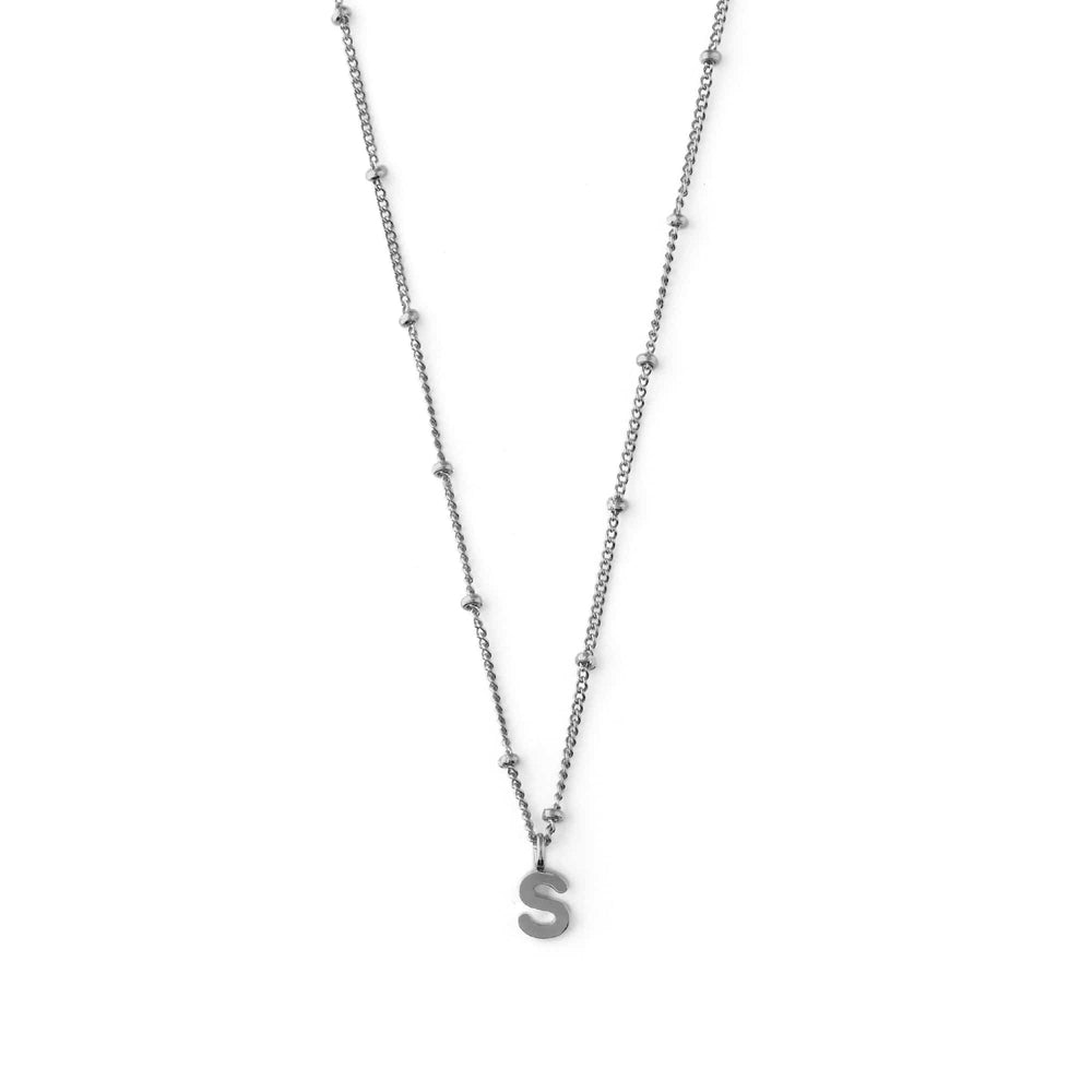 Short Necklaces S Satellite Chain Initial Necklace - Silver Orelia Jewellery