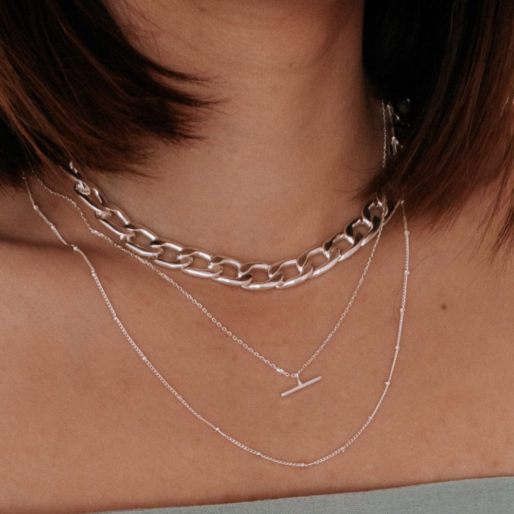 Short Necklaces Satellite Chain Silver Necklace - Short Orelia Jewellery
