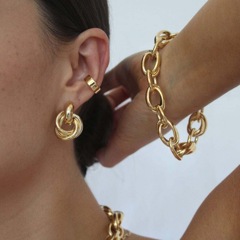 Statement Earrings Statement Interlocking Earrings - Gold Orelia Jewellery